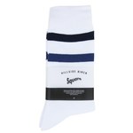 HILLSIDE BIRCH SQUARE / LINE SOCKS NAVY×BLUE 2