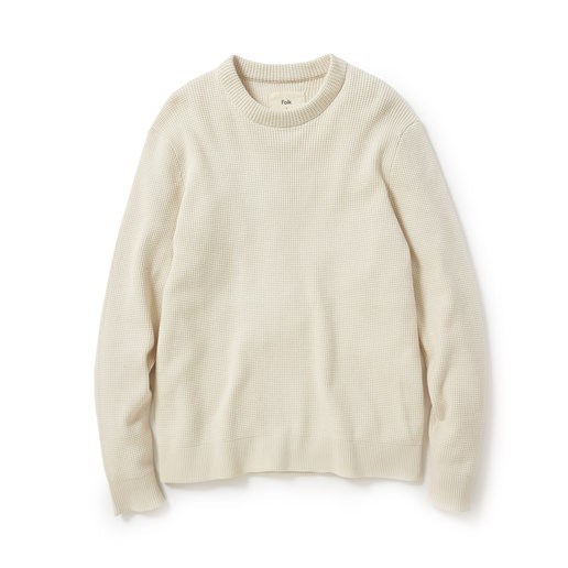 Folk / COTTON WAFFLE JUMPER  CHALK 1