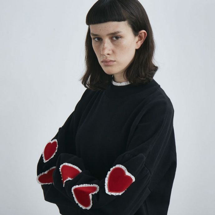 LAZY OAF / HEART SLEEVE SWEATSHIRT - アQのアイテム - ファッション