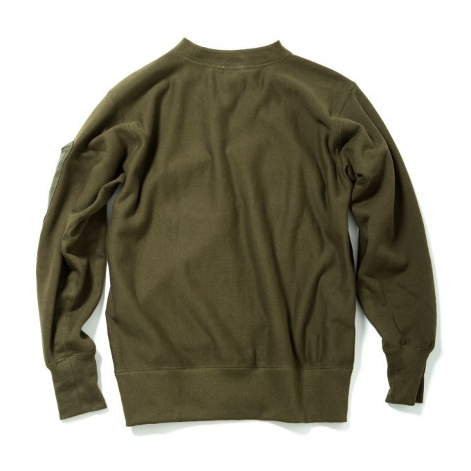 soe / CREWNECK ZIP SWEATSHIRT　Khaki - 画像2枚目