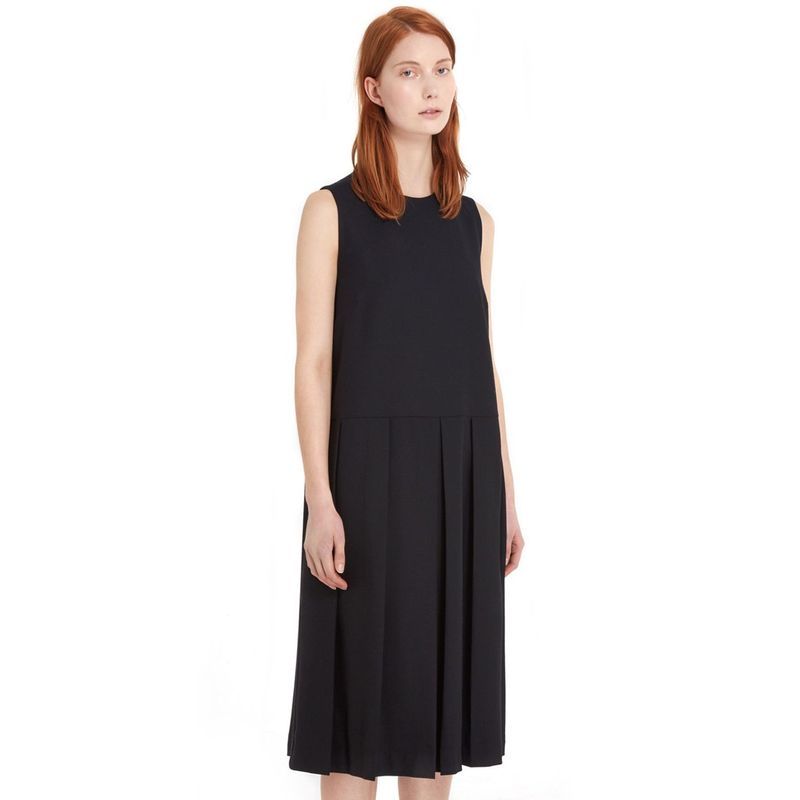 YMC / Pleat Wool Dress (black) - 画像2枚目