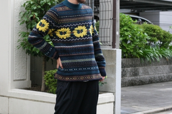 sacai man 2018 A/W COLLECTION〉Floral Knit Pullover - ラウンド 
