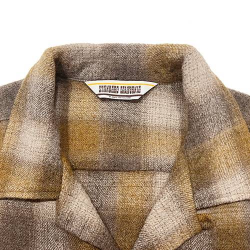 STANDARD CALIFORNIA (スタンダード カリフォルニア)｜Wool Check Shirt BROWN - 画像4枚目