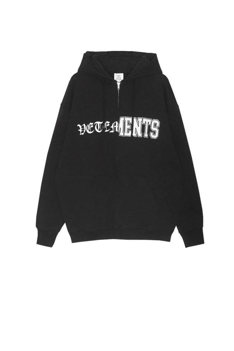 VERTICAL CUT-UP LOGO ZIP-UP HOODIE 1