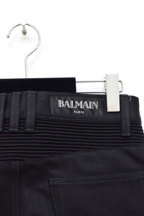 BALMAIN（バルマン）ワンウォッシュバイカーブラックデニム - 画像5枚目