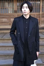 sulvam Gabardine double jacket"BLK"(SM-J02-100) 2