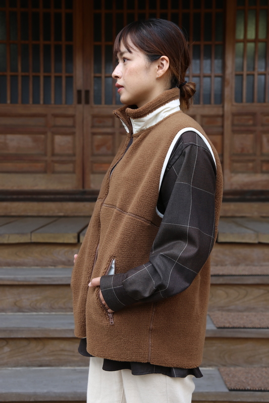 Graphpaper Wool Boa Zip-Up Vest(GU203-70167)CAMEL - マーク 山口の ...