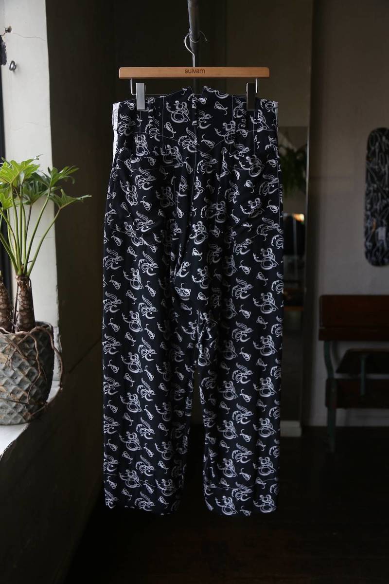 sulvam サルバム Reversible side chapter pants(SN-P08-200)BLACK