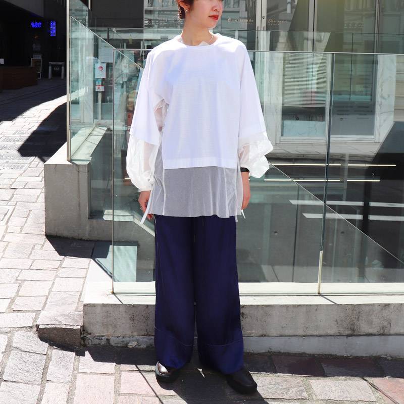 PONTI / PT COTTON TULLE COMBINATION TOP - 画像3枚目