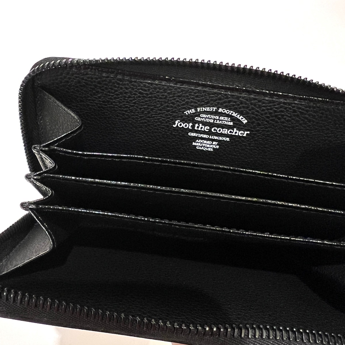 foot the coacher middle zip wallet -black - 画像2枚目