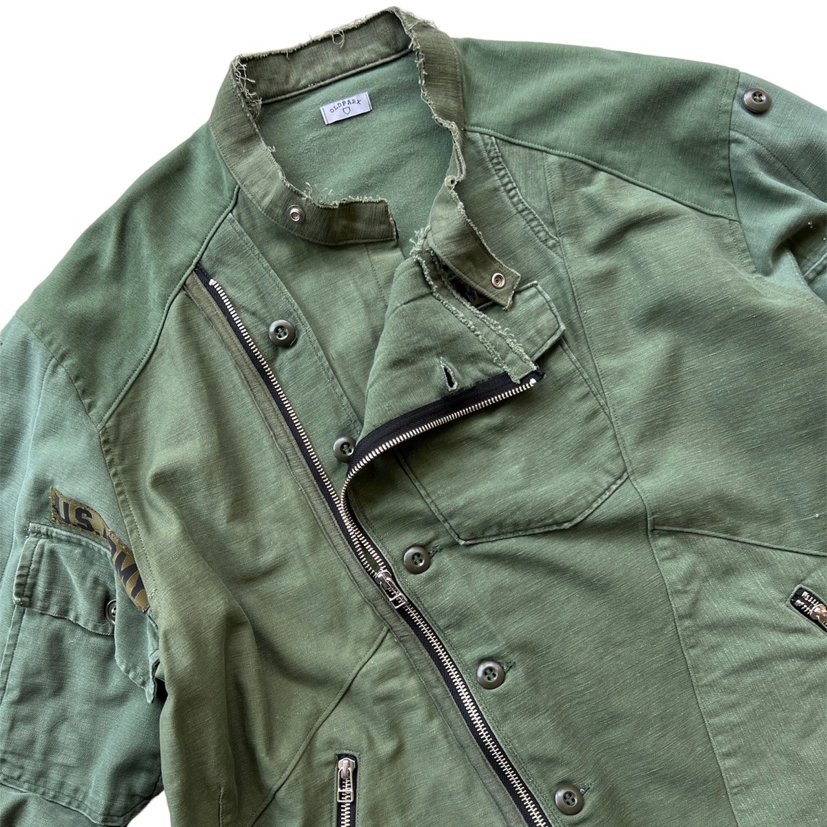 OLDPARK oversized riders shirt military-L - 画像2枚目