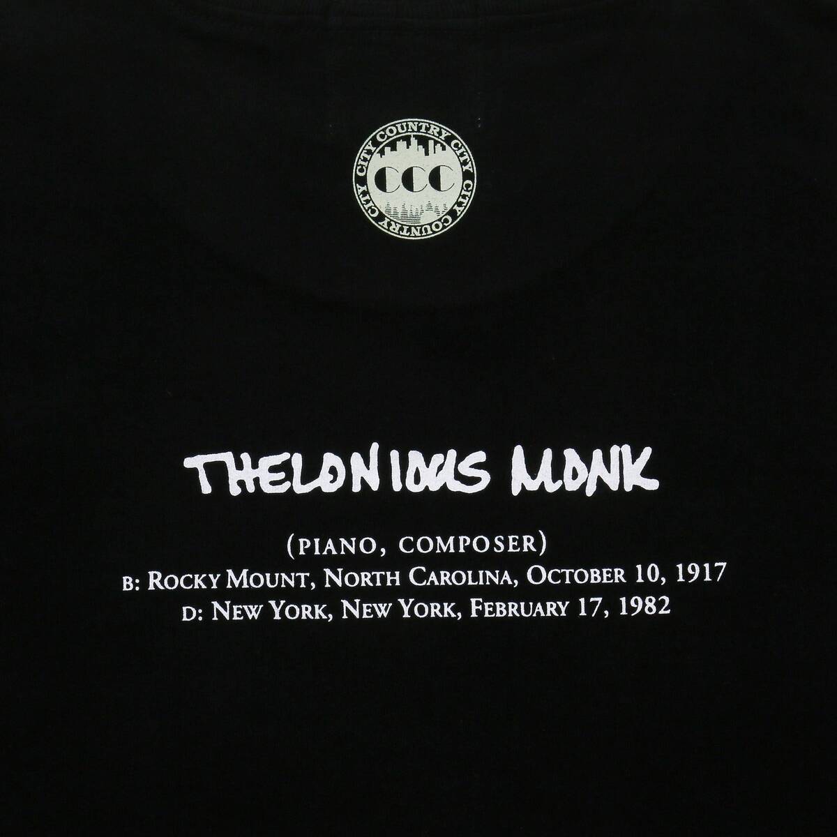 CITY COUNTRY CITY Cotton T-Shirts Thelonious Monk Piano,Composer - 画像4枚目