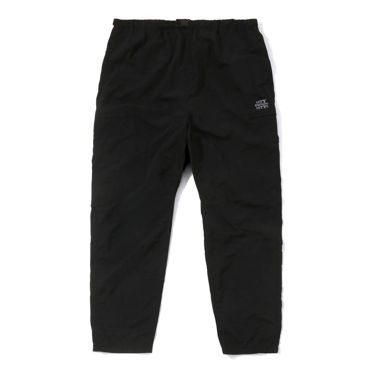 CITY COUNTRY CITY Embroidered Logo Nylon Pants-Black 1