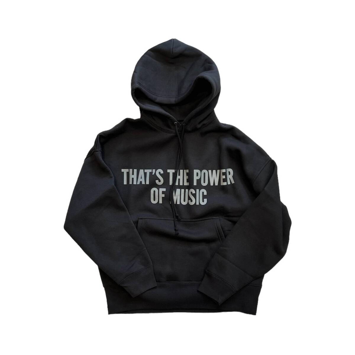 DRESSSEN Hooded Sweat Shirt "THAT`S THE POWER OF MUSIC" -black - 画像1枚目