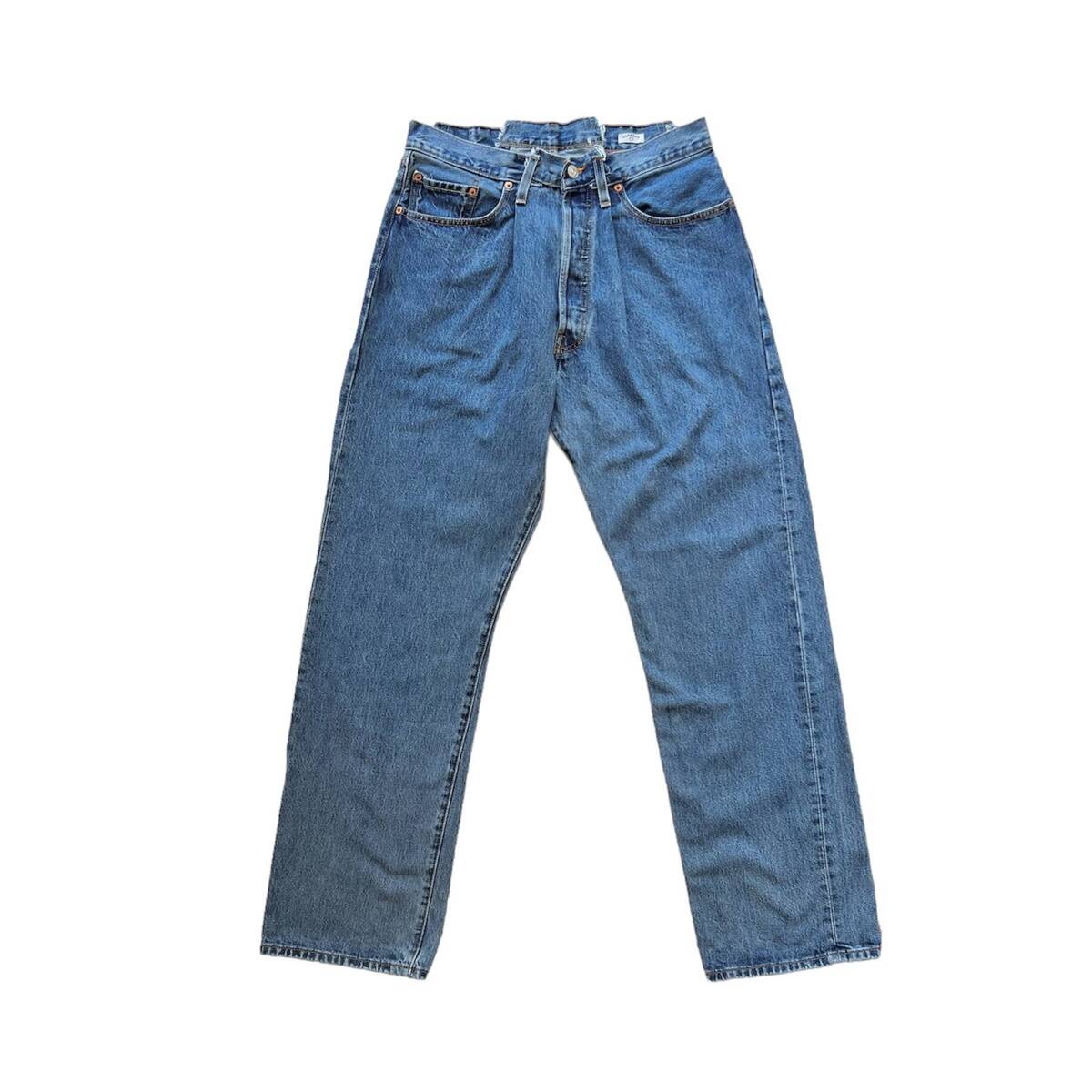 OLDPARK tuck jeans blue -M - 画像4枚目