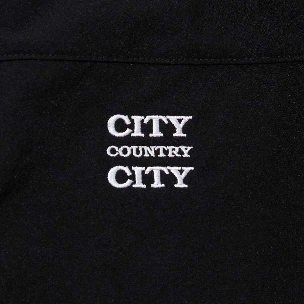 CITY COUNTRY CITY Embroidered Logo Stretch Nylon Jacket -black - 画像2枚目