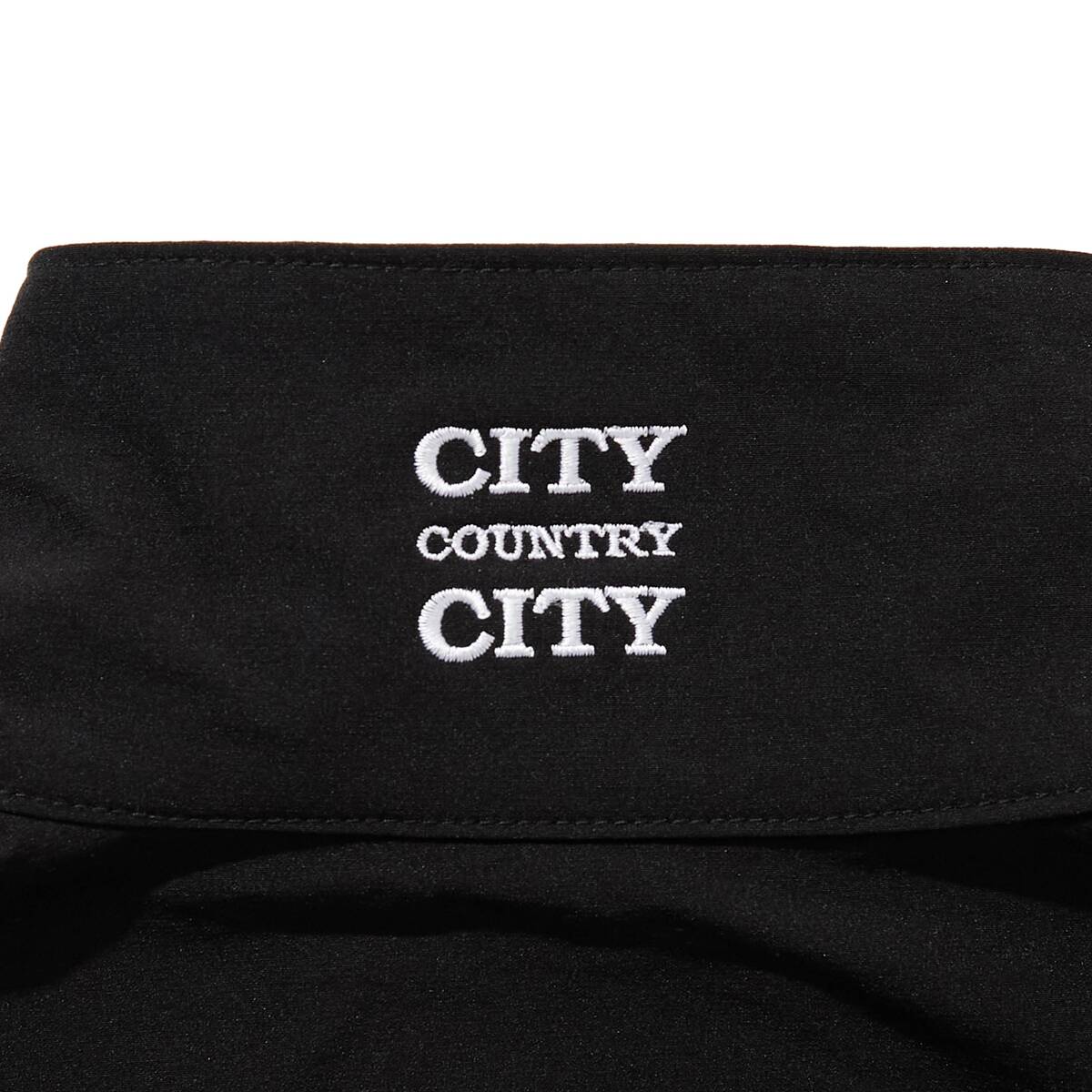 CITY COUNTRY CITY Embroidered Logo Stretch Nylon Jacket -black - 画像4枚目