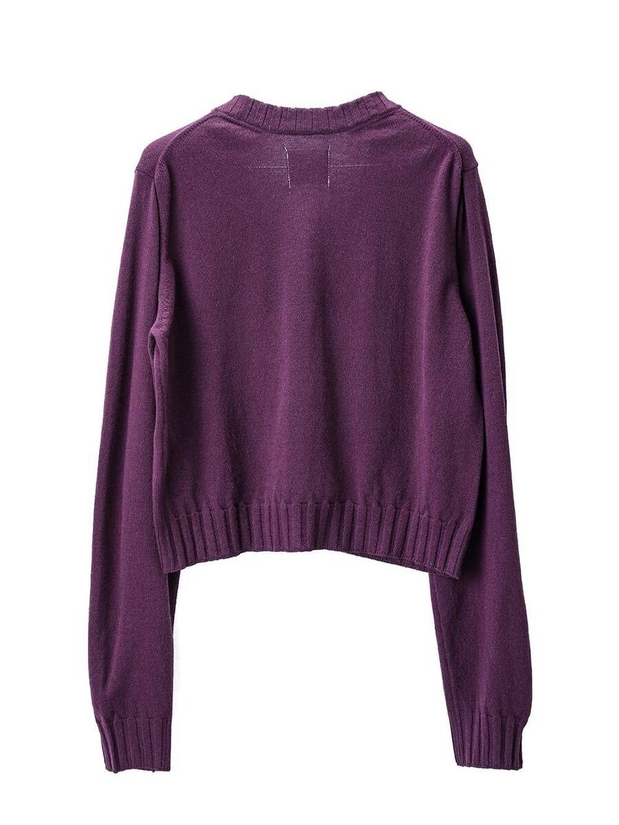 TAKAHIROMIYASHITATheSoloist lambs wool cropped cardigan-purple - 画像3枚目