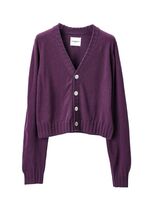 TAKAHIROMIYASHITATheSoloist lambs wool cropped cardigan-purple 1