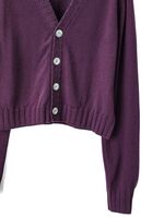 TAKAHIROMIYASHITATheSoloist lambs wool cropped cardigan-purple 2