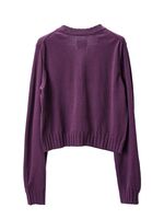 TAKAHIROMIYASHITATheSoloist lambs wool cropped cardigan-purple 3