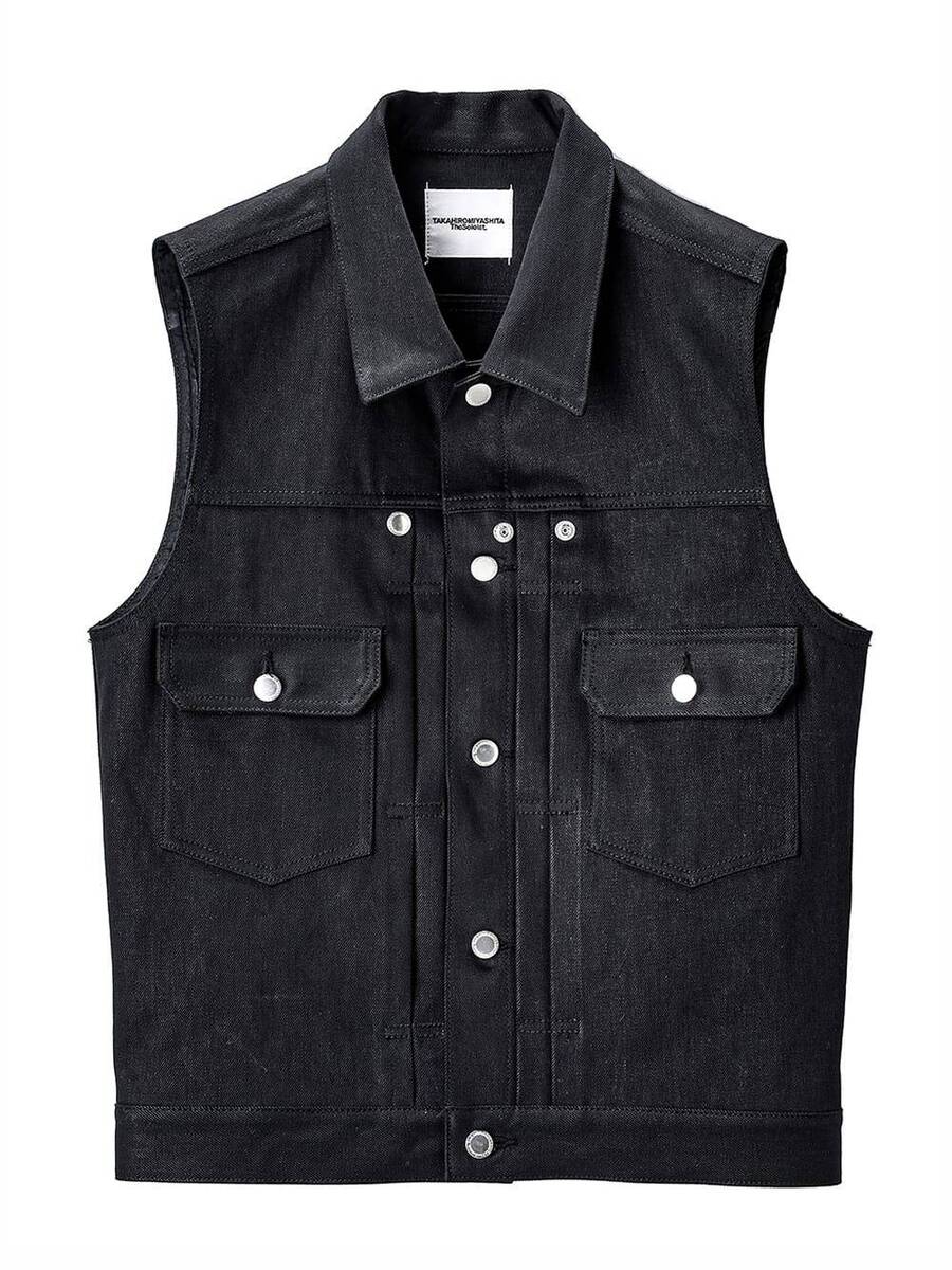 TAKAHIROMIYASHITATheSoloist right-left sleeveless jean jacket - 画像1枚目