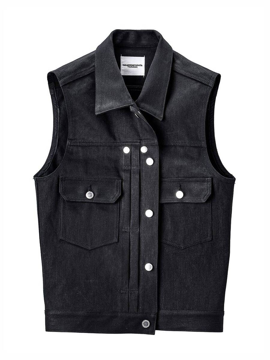 TAKAHIROMIYASHITATheSoloist right-left sleeveless jean jacket - 画像3枚目