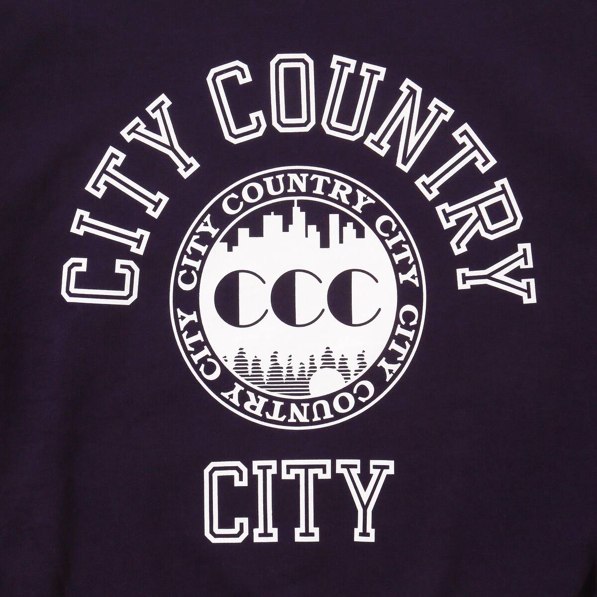 CITY COUNTRY CITY cotton Sweat Shirt College Logo -purple - 画像3枚目