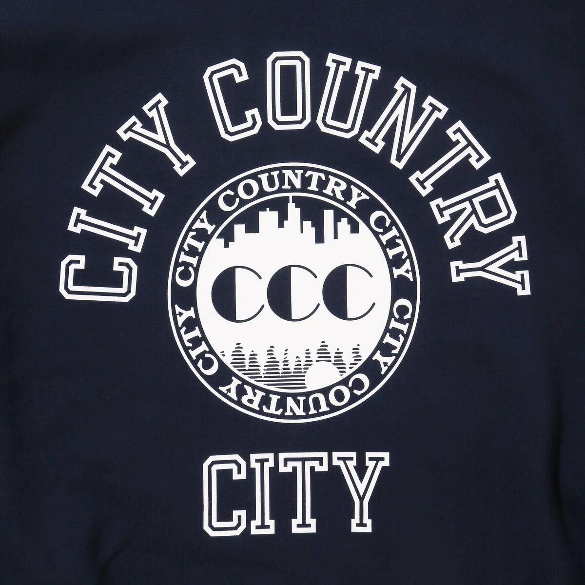 CITY COUNTRY CITY cotton Sweat Shirt College Logo -navy - 画像3枚目