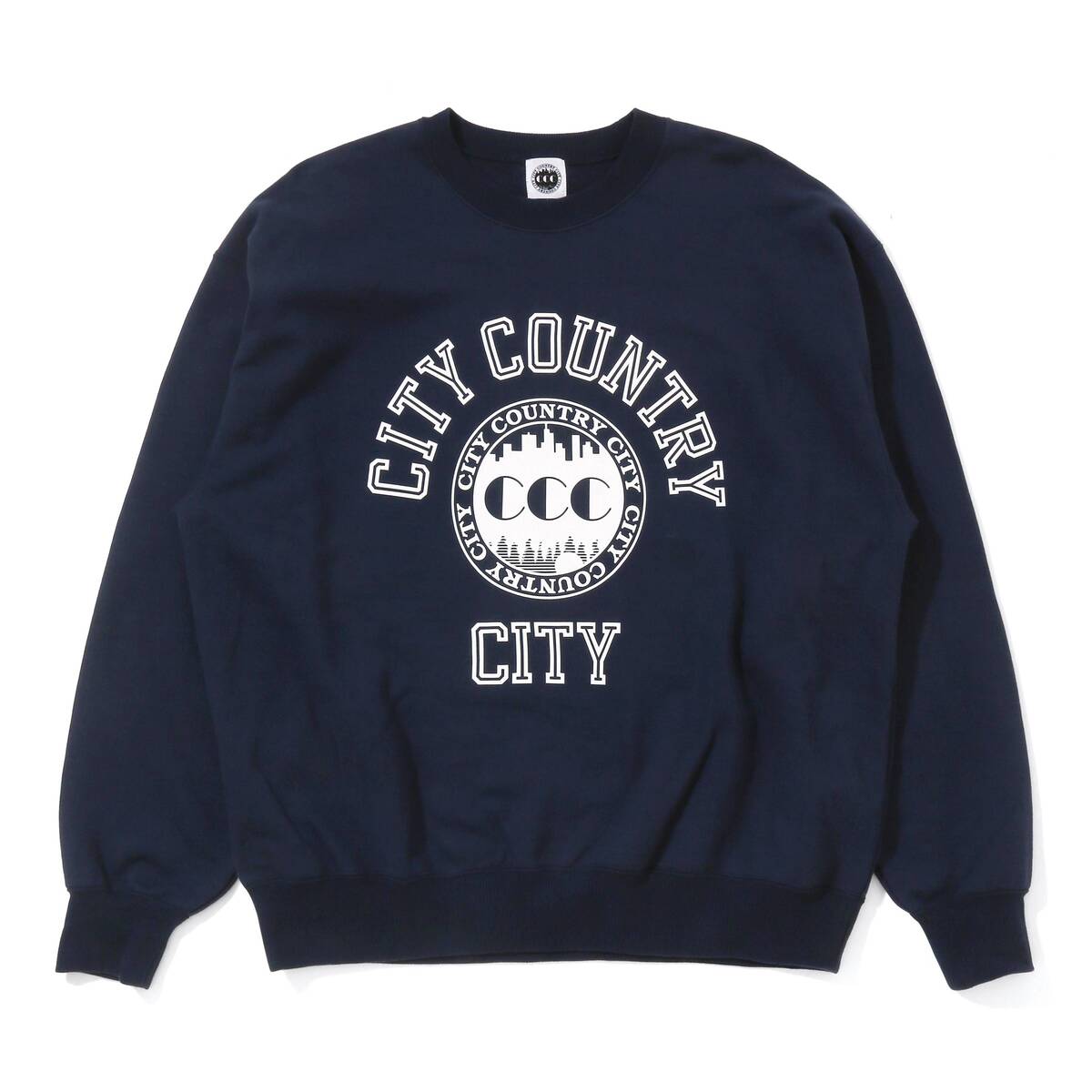 CITY COUNTRY CITY cotton Sweat Shirt College Logo -navy 1