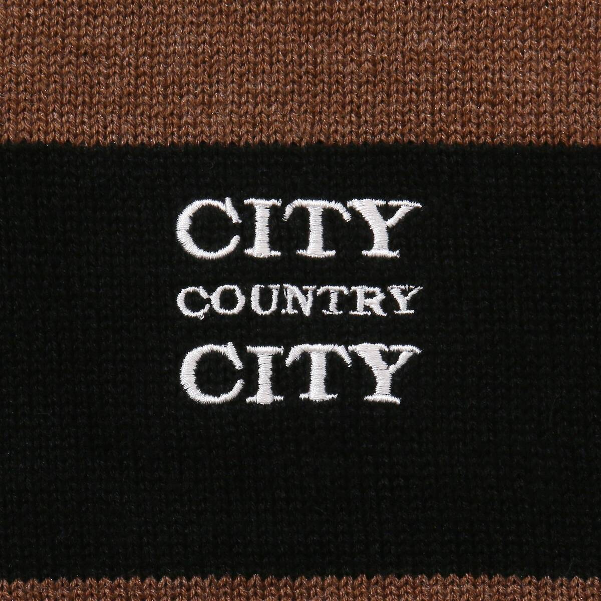 CITY COUNTRY CITY Embroidered Logo Border Knit -brown - 画像3枚目