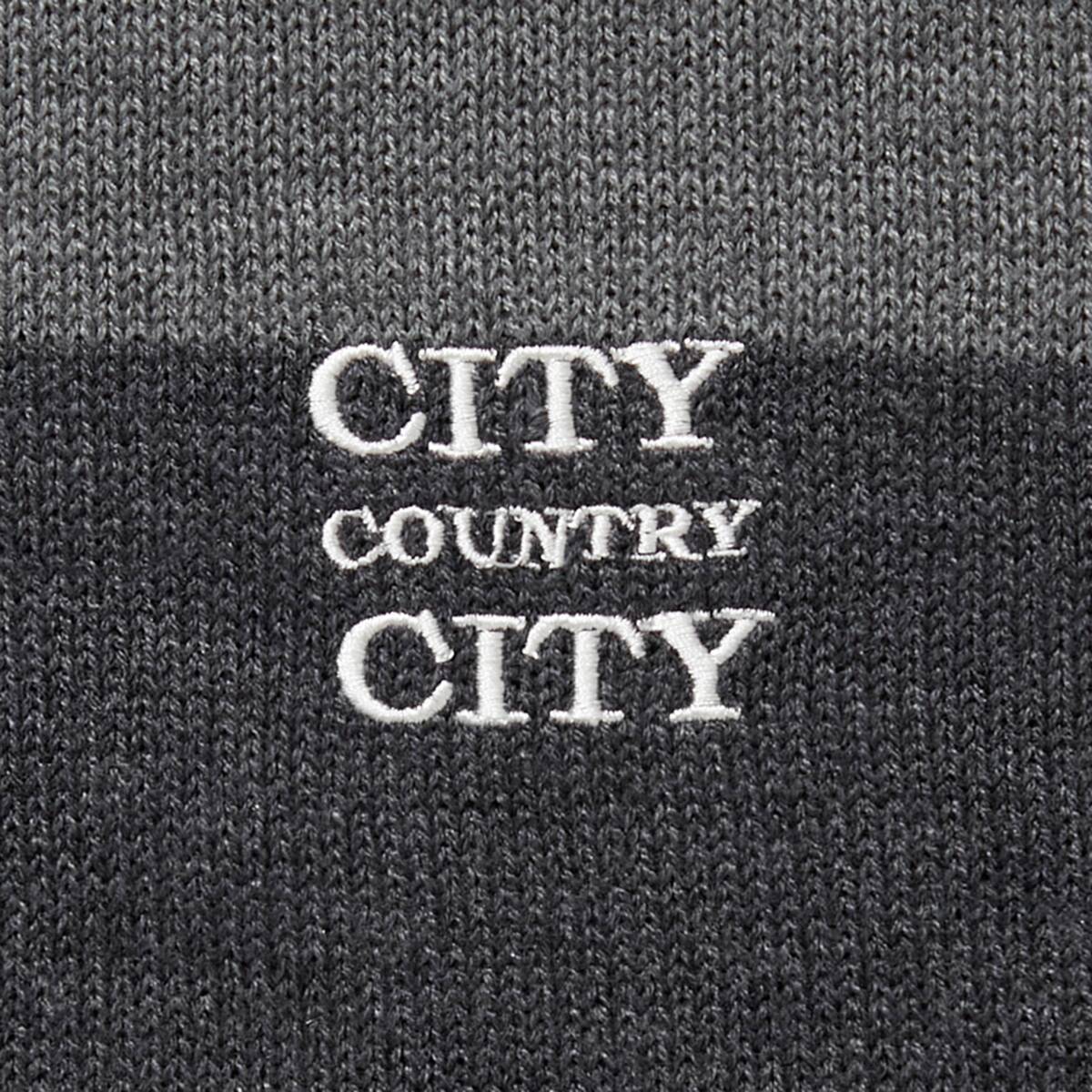 CITY COUNTRY CITY Embroidered Logo Border Knit -c gray - 画像3枚目