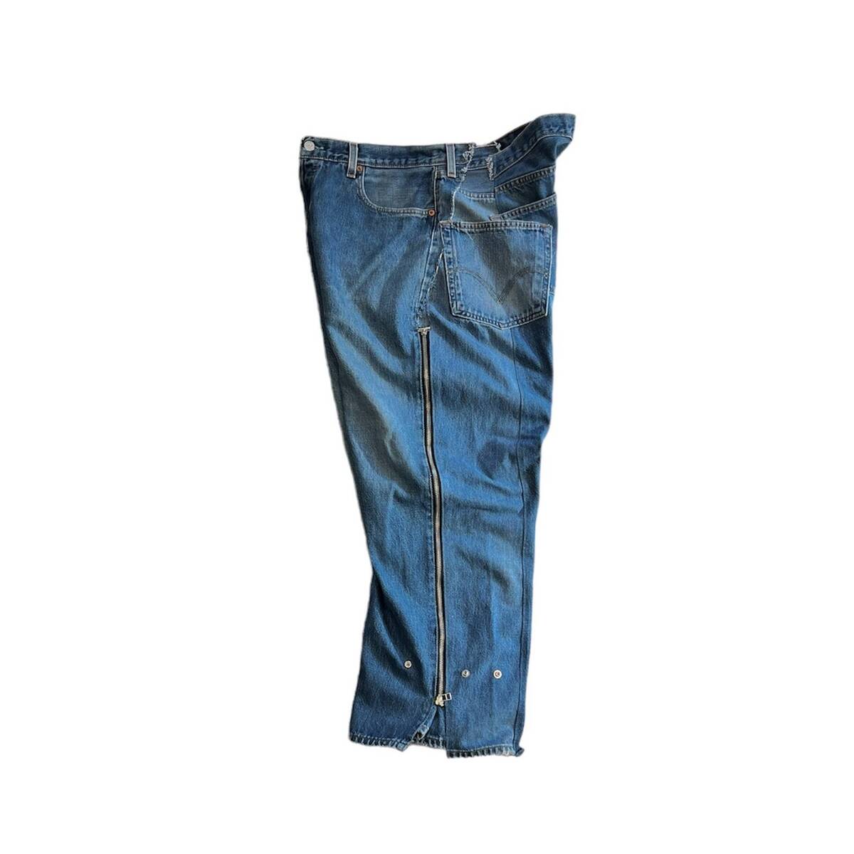 OLDPARK zip baggy jeans blue -XL - 画像2枚目