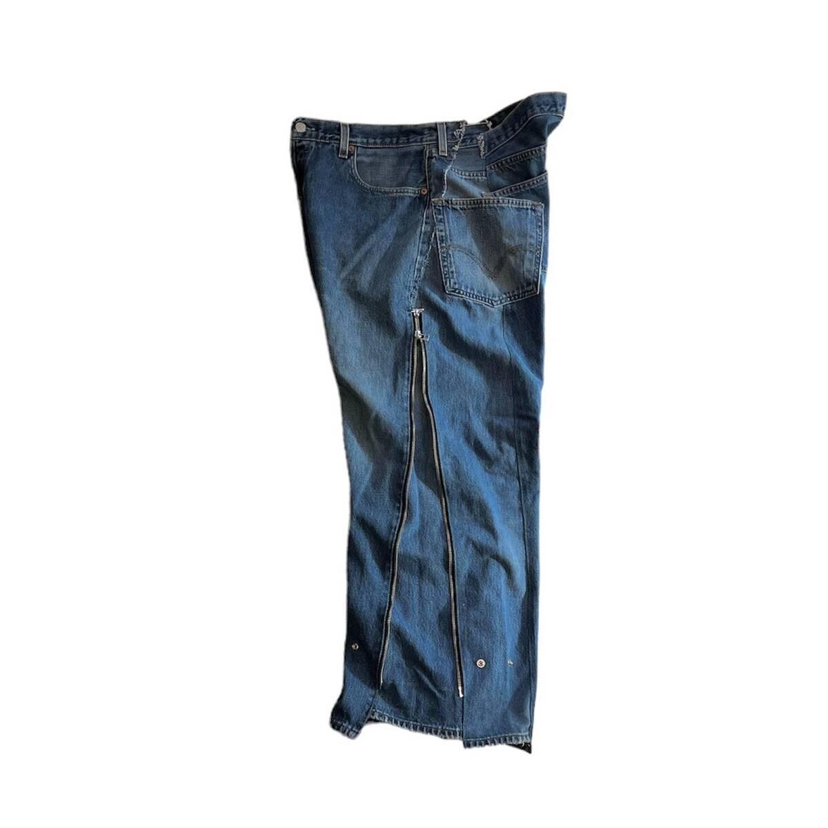 OLDPARK zip baggy jeans blue -XL - 画像4枚目