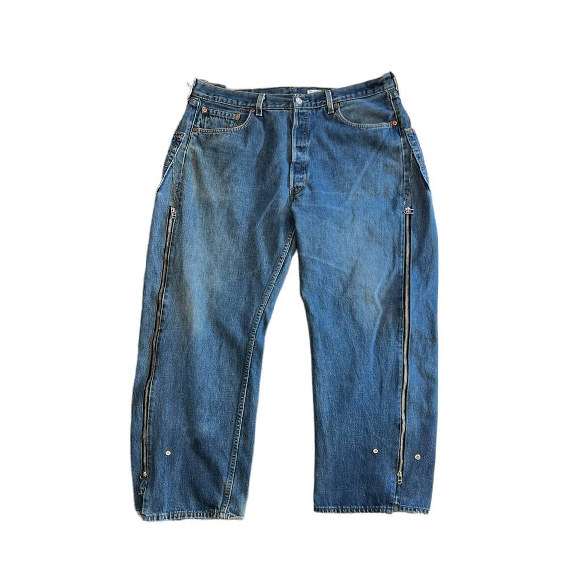 OLDPARK zip baggy jeans blue -XL 1