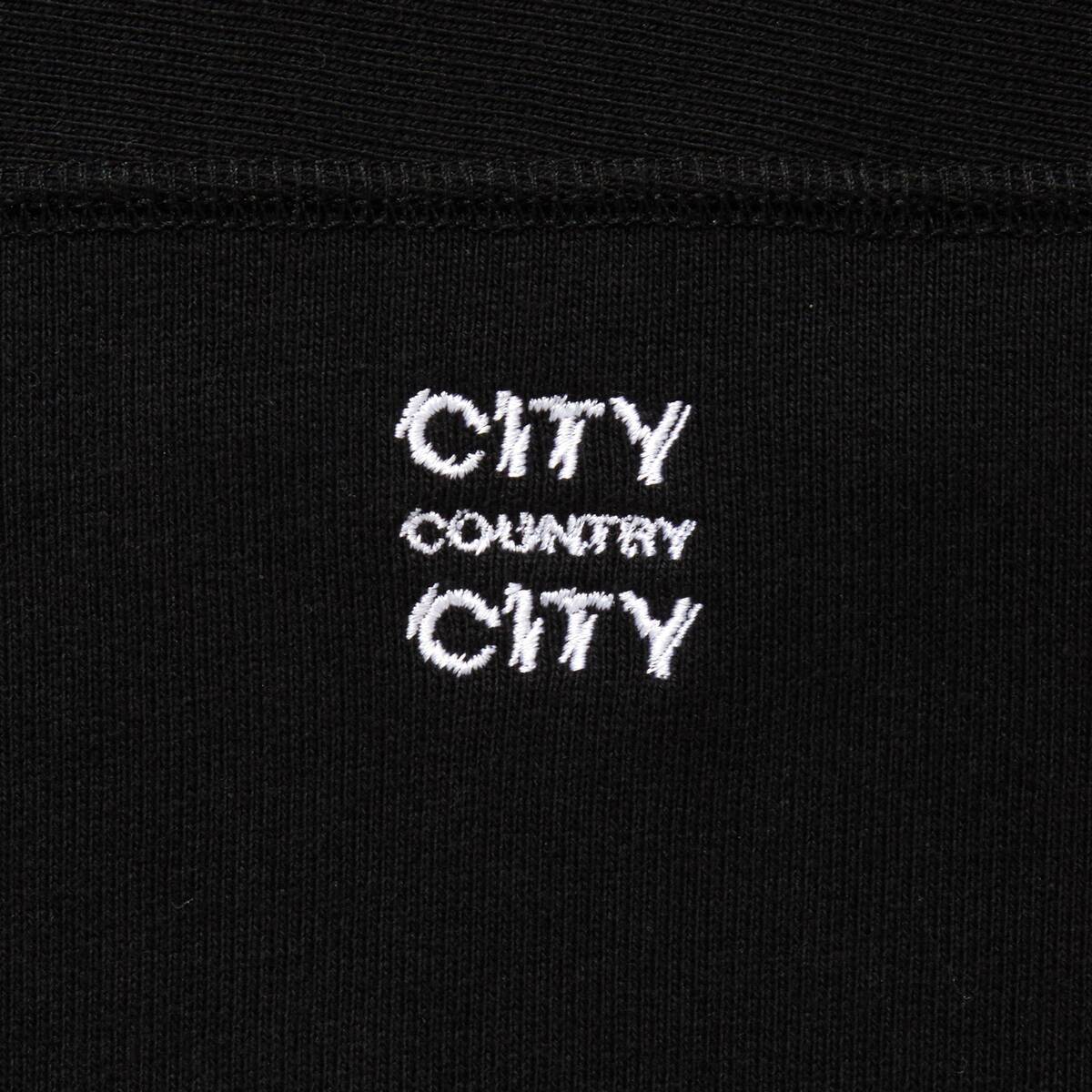 CITY COUNTRY CITY Embroidered Logo Switching Cotton Zip Up Hoodie - 画像2枚目