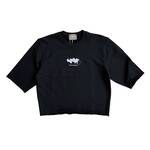 TODAY edition "YOKO" cut off sweat shirt -black 1