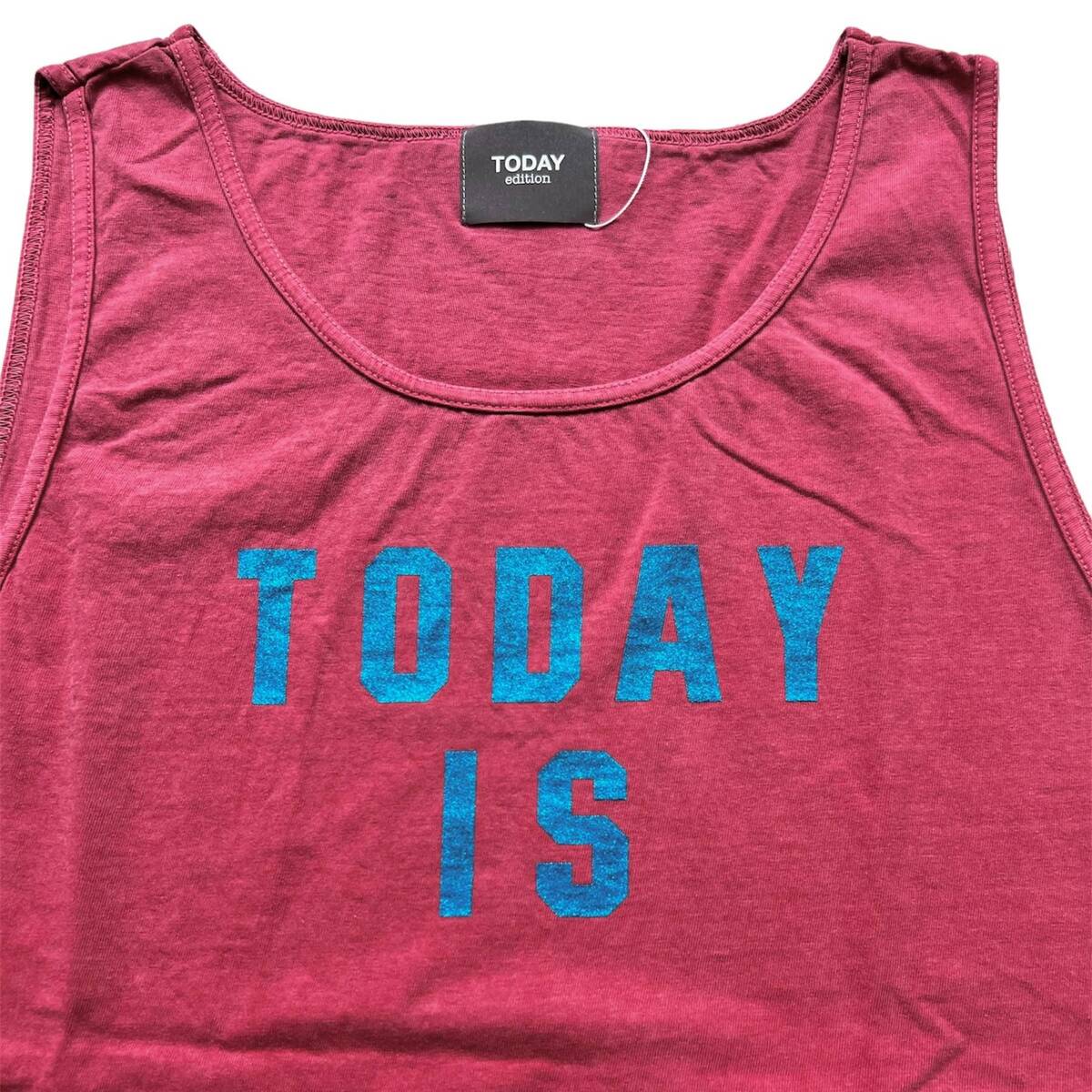 TODAY edition "TODAY IS" Tank Top -red - 画像2枚目