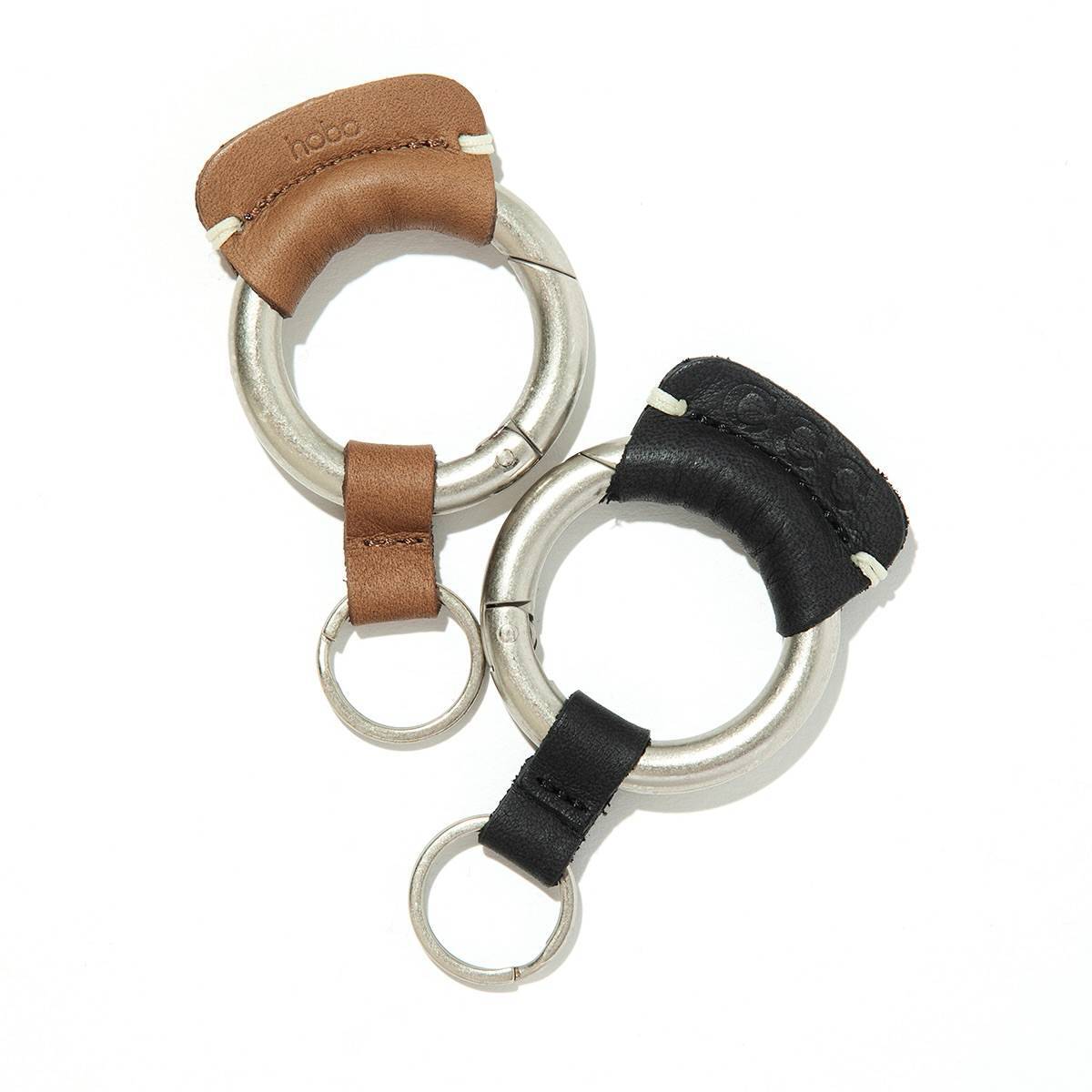 CITY COUNTRY CITY x hobo round key ring with cow leather - 画像1枚目