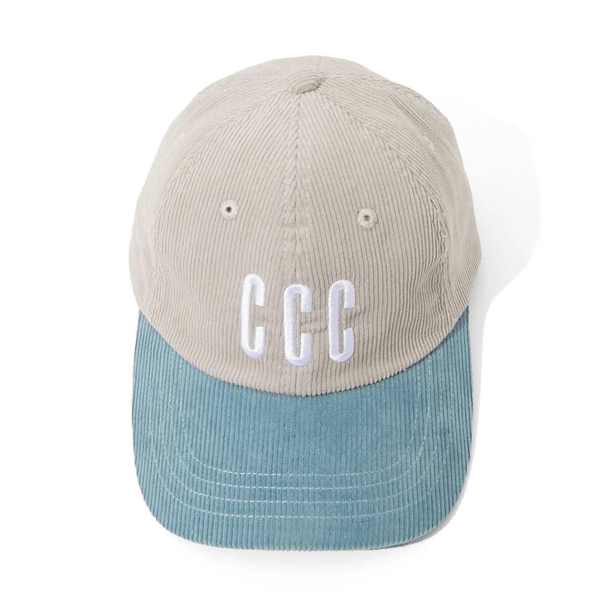 CITY COUNTRY CITY Embroidered Logo Corduroy Cap -gray/blue - 画像2枚目