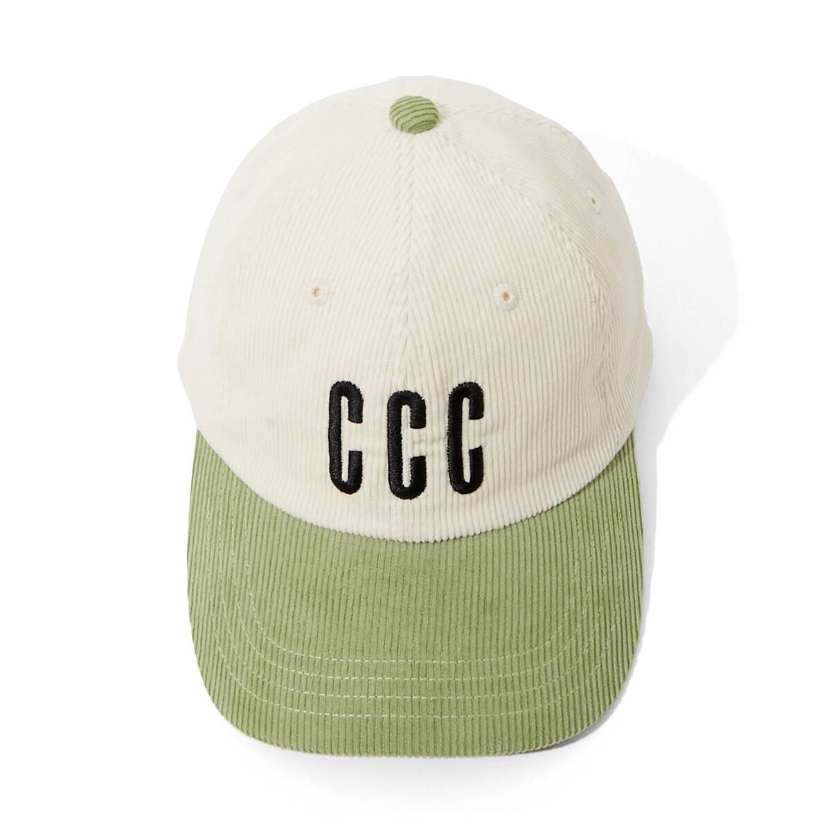 CITY COUNTRY CITY Embroidered Logo Corduroy Cap -ivory/od - 画像2枚目