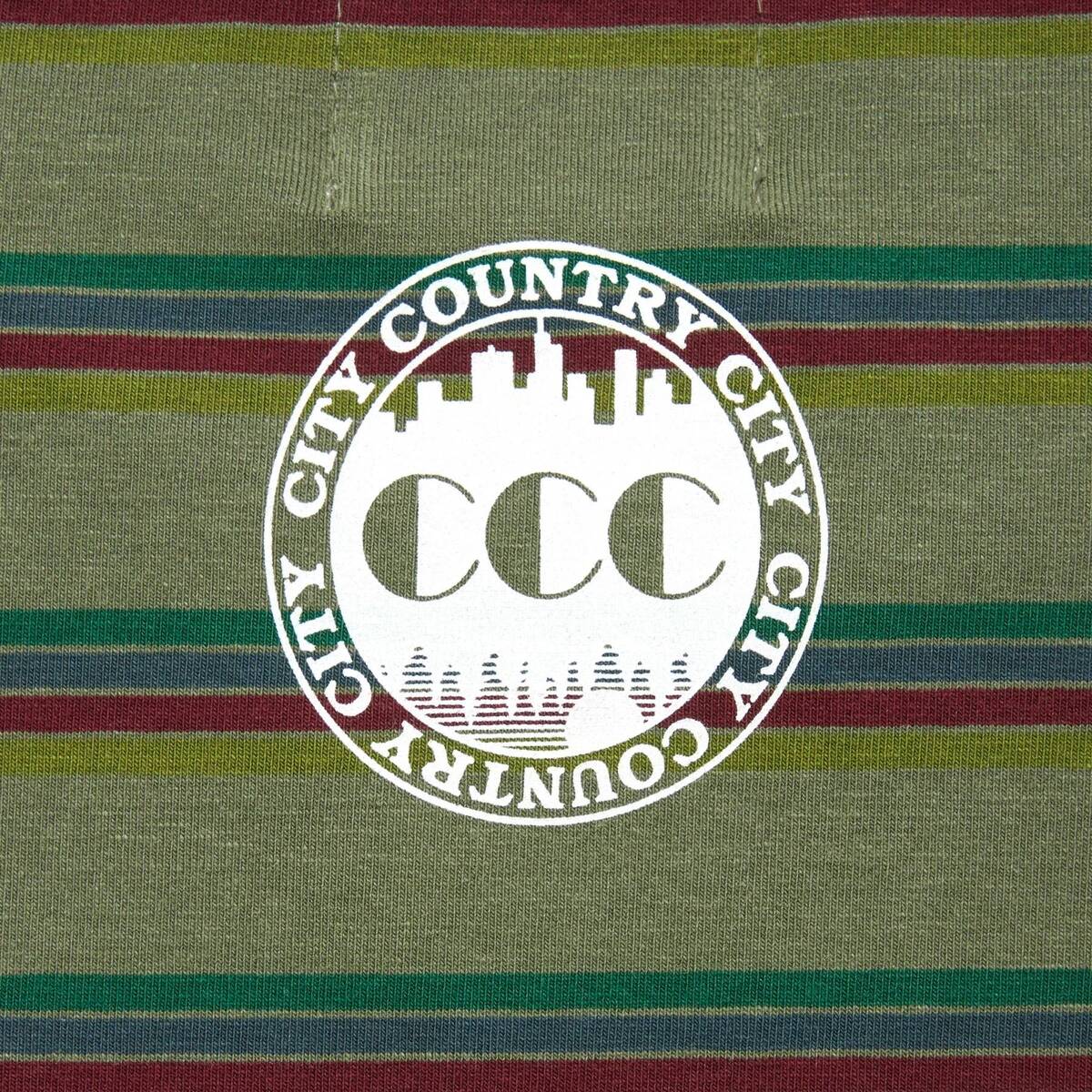 CITY COUNTRY CITY embroidered logo overdye border L/S T-Shirts od - 画像4枚目