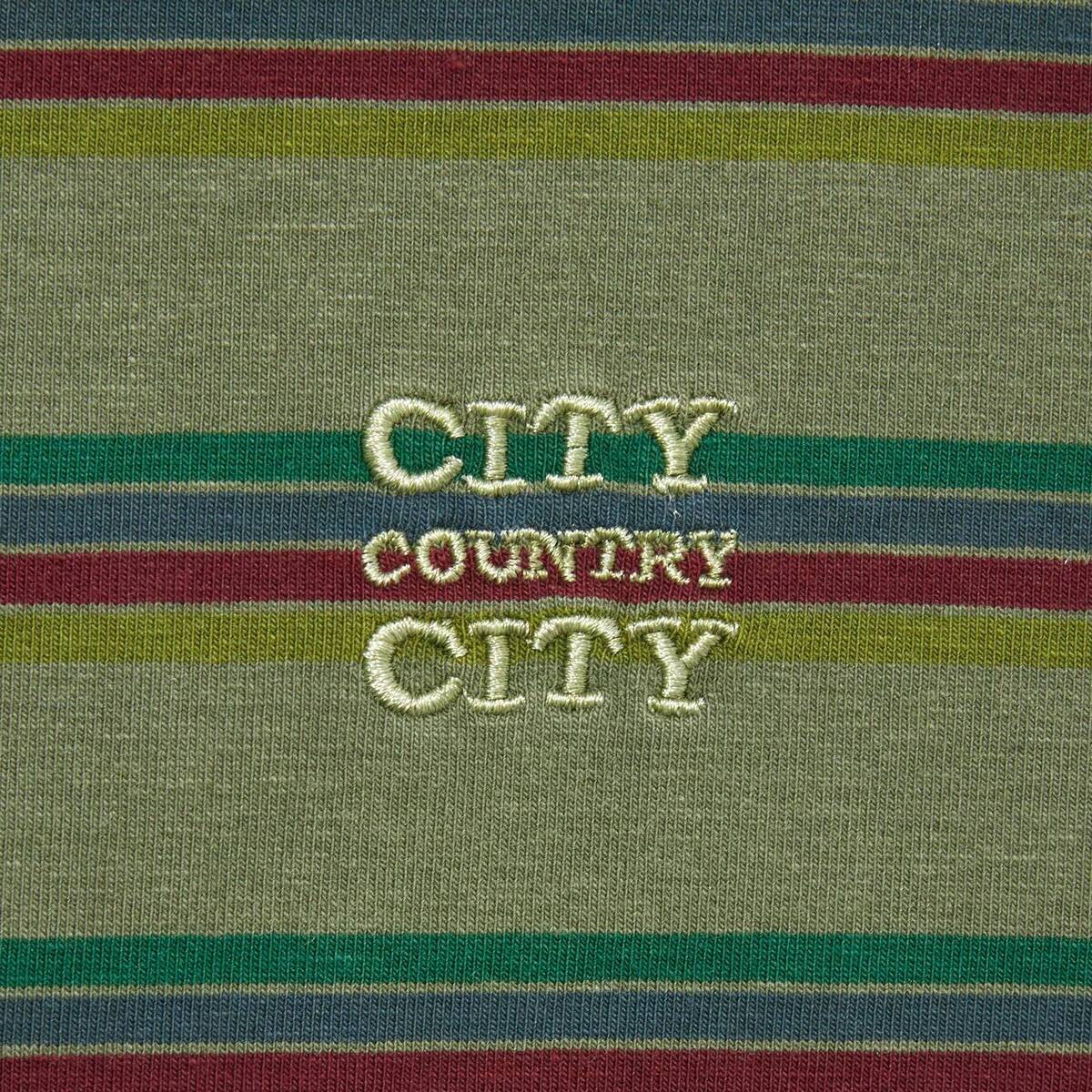 CITY COUNTRY CITY embroidered logo overdye border L/S T-Shirts od - 画像2枚目