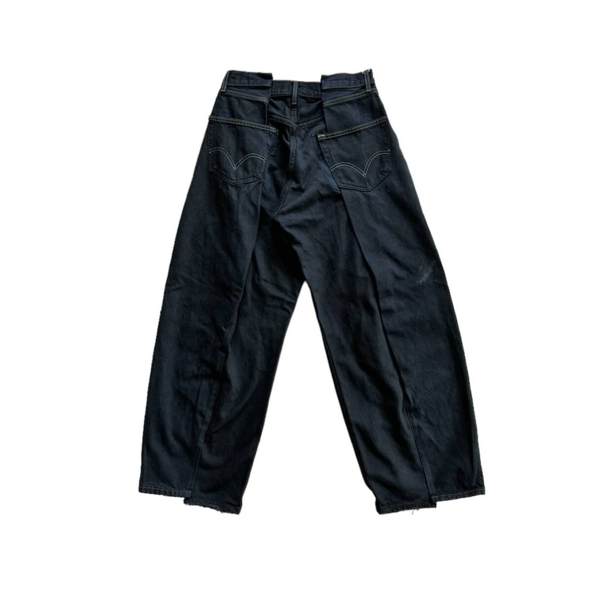 OLDPARK 4 tuck jeans black - 画像2枚目