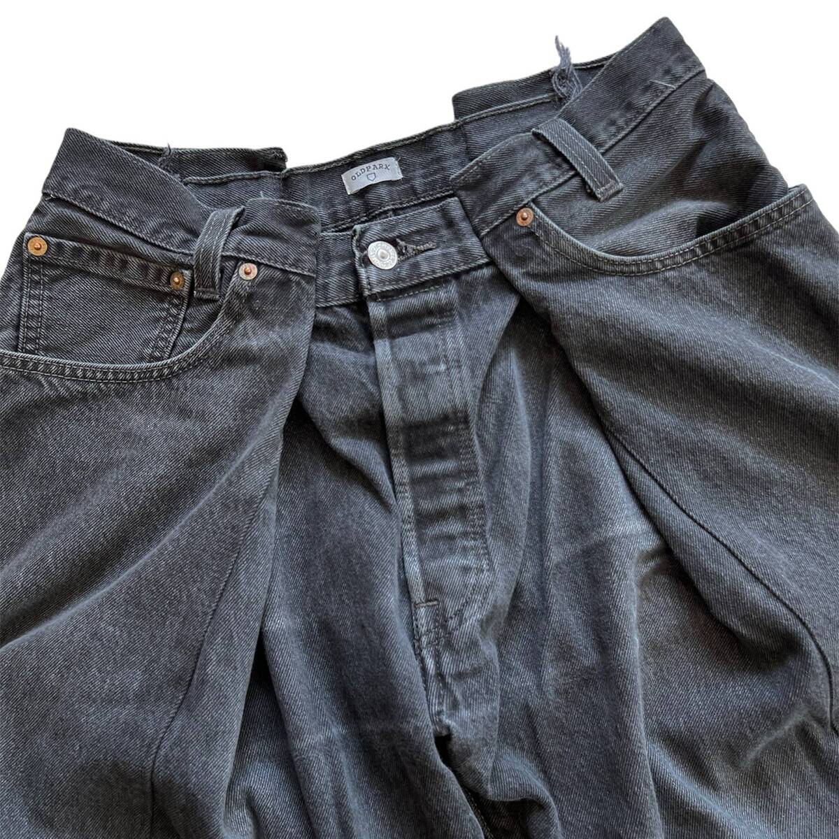 OLDPARK 4 tuck jeans black - 画像3枚目