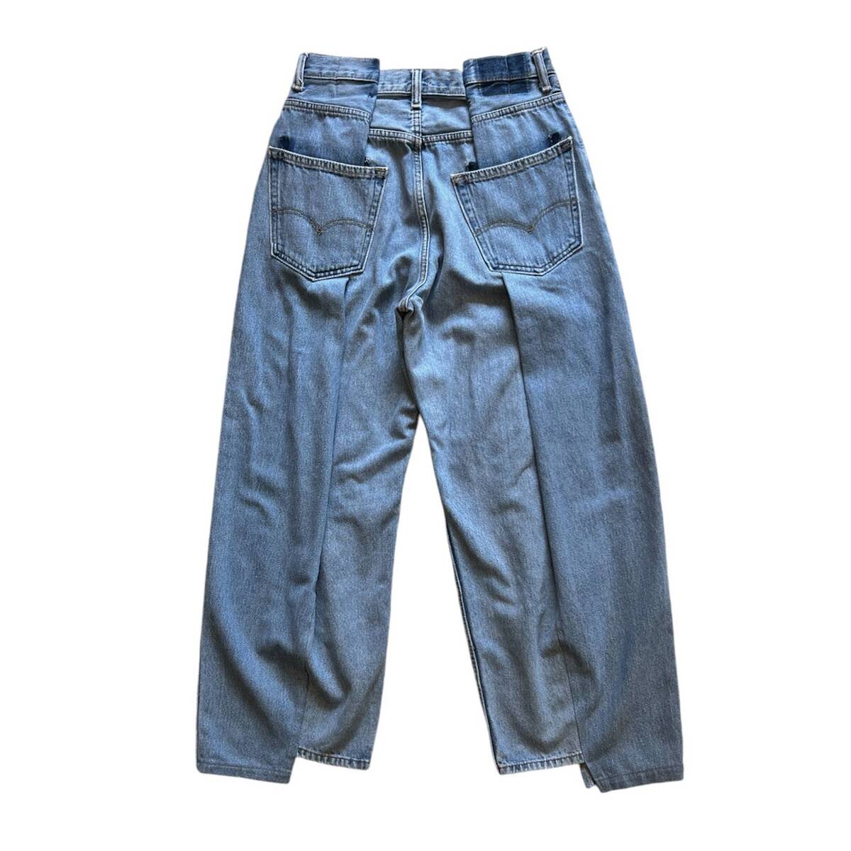 OLDPARK 4 tuck jeans blue -M - 画像4枚目