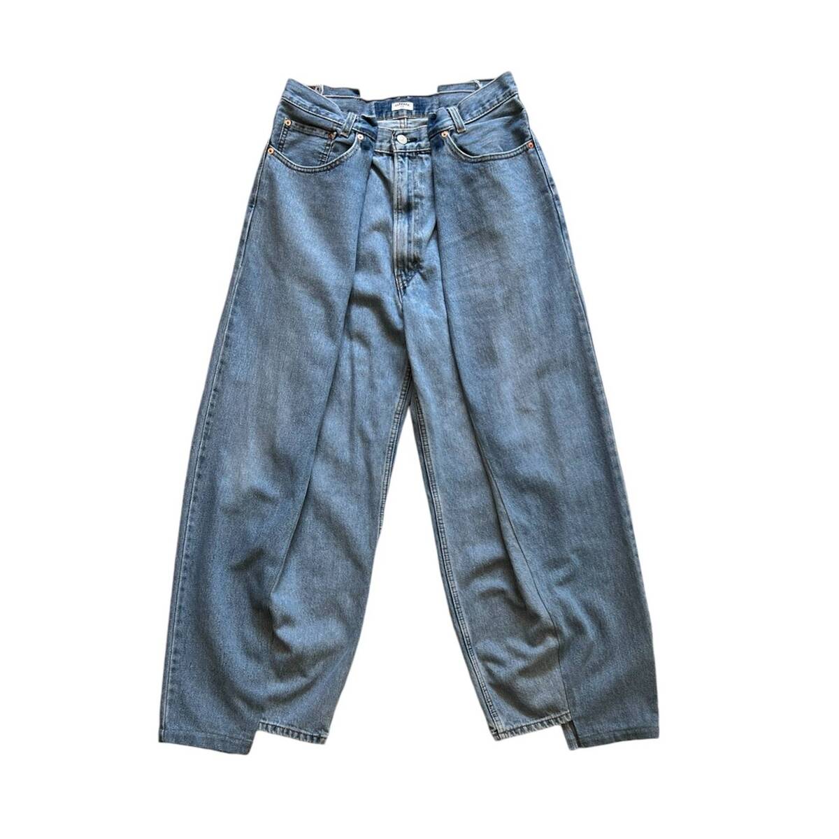 OLDPARK 4 tuck jeans blue -M - 画像3枚目