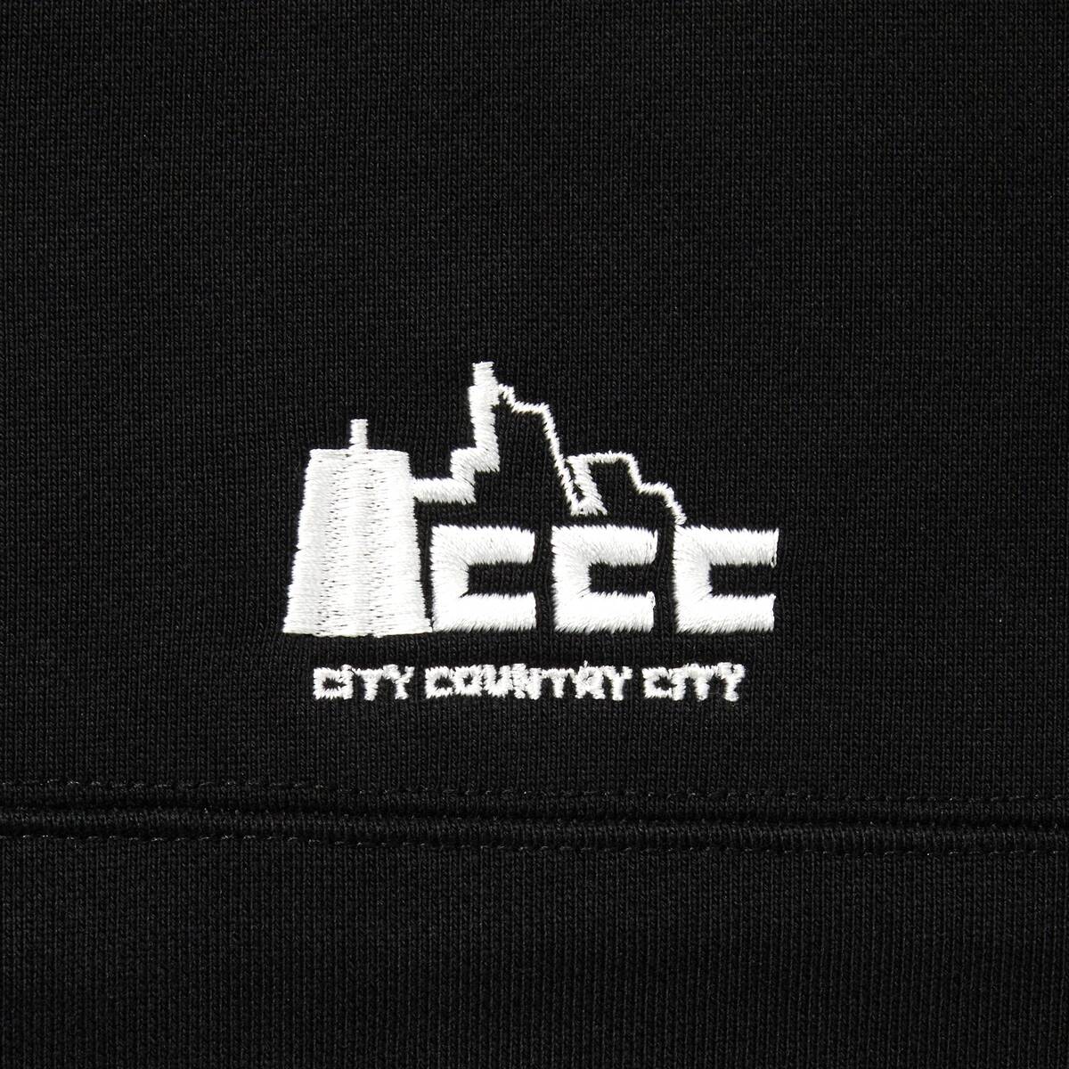 CITY COUNTRY CITY half button cotton sweat shirts -black - 画像2枚目