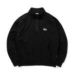 CITY COUNTRY CITY half button cotton sweat shirts -black 1