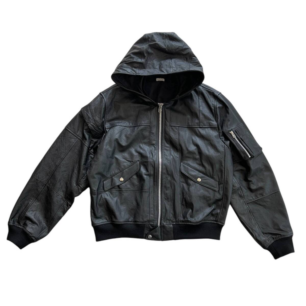 OLDPARK hooded flight jacket leather 1